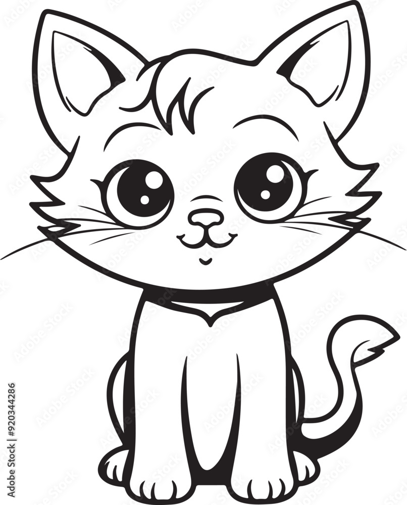 Obraz premium A cat silhouette vector art with white background.