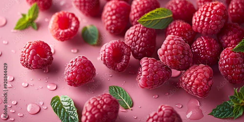 Macro shot of fresh raspberries. Raspberry banner. Raspberry background. Macro shot of fresh raspberries. Raspberry banner. Raspberry background.