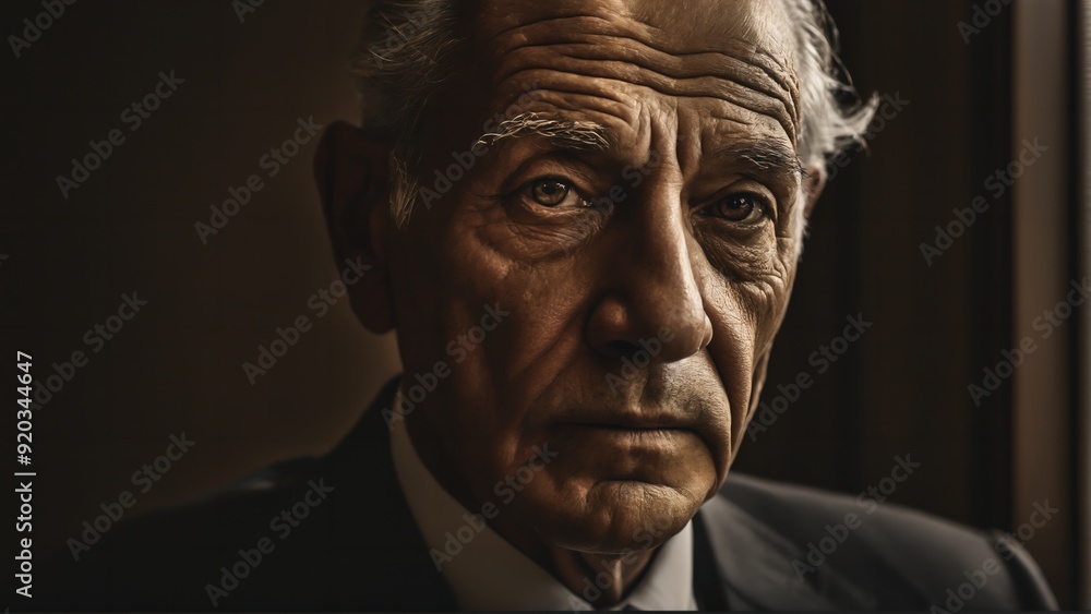 generative ai, Moody Portrait Photography, Elderly Man with a Reflective Expression in Warm Lighting generative ai, Moody Portrait Photography, Elderly Man with a Reflective Expression in Warm Lighting