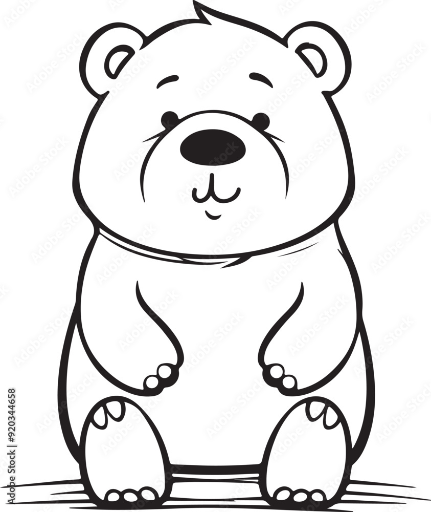 Fototapeta premium Vector illustration of panda silhouette on white background.