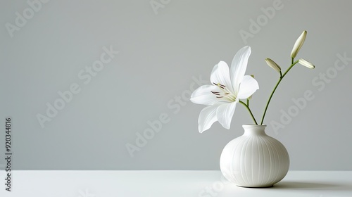 Vase, flower, minimalist. Generative AI photo