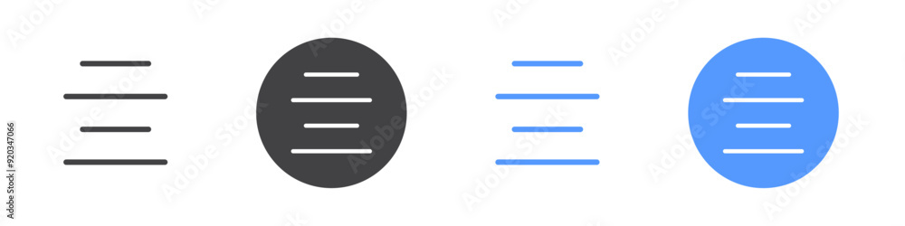 Align icon Flat illustration vector with thin stroke Align icon Flat illustration vector with thin stroke