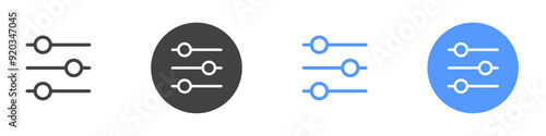 Adjustments icon Flat illustration vector with thin stroke