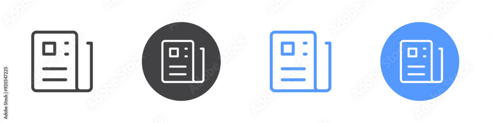 Newspaper icon Flat illustration vector with thin stroke Newspaper icon Flat illustration vector with thin stroke