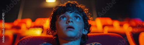 Wallpaper Mural Young Boy's First Amazed Experience in Cinema Torontodigital.ca