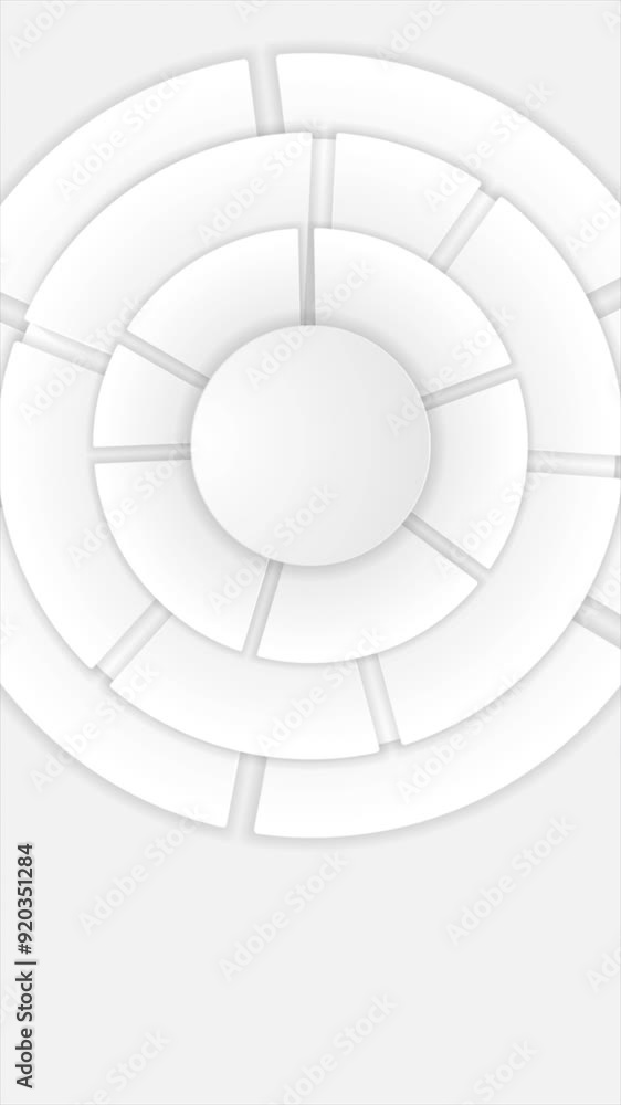 Grey white minimal geometric paper diagram circles abstract background. Vertical looped video animation Grey white minimal geometric paper diagram circles abstract background. Vertical looped video animation