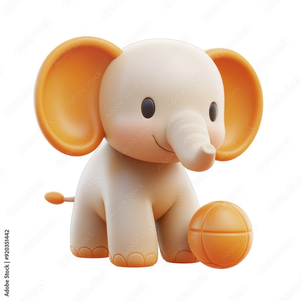 Cute Cartoon Elephant with Ball Cute Cartoon Elephant with Ball