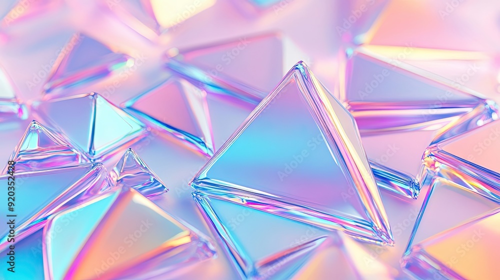 Holographic Prismatic Triangles Abstract Background Holographic Prismatic Triangles Abstract Background