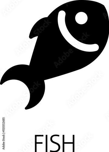 A fish seafood food icon concept. Possibly an icon for the allergen or allergy.