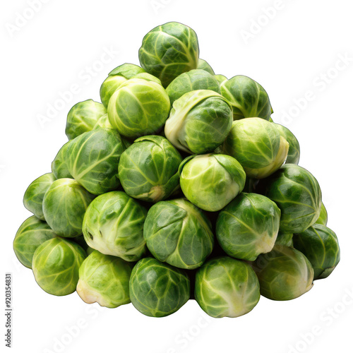 Pile of brussel sprouts isolated on transparent background