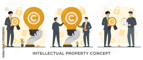 Intellectual property vector concept copyright illustration