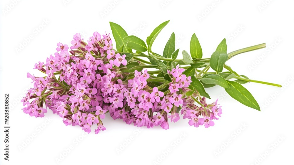 bunch of valerian flowers on a white background bunch of valerian flowers on a white background