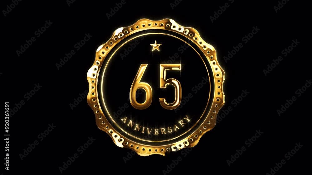 65th Anniversary Celebration. Happy 65 Years Anniversary Animation in ...