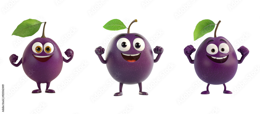 Cute cartoon style character of happy plum
Cute cartoon style character of happy plum