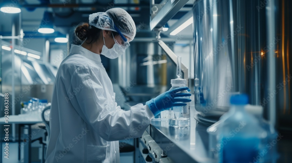 A woman in a lab coat is wearing a mask A woman in a lab coat is wearing a mask