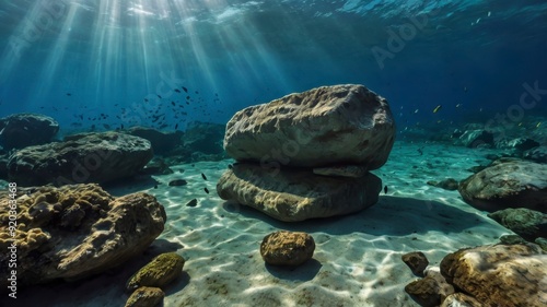 Large stones underwater