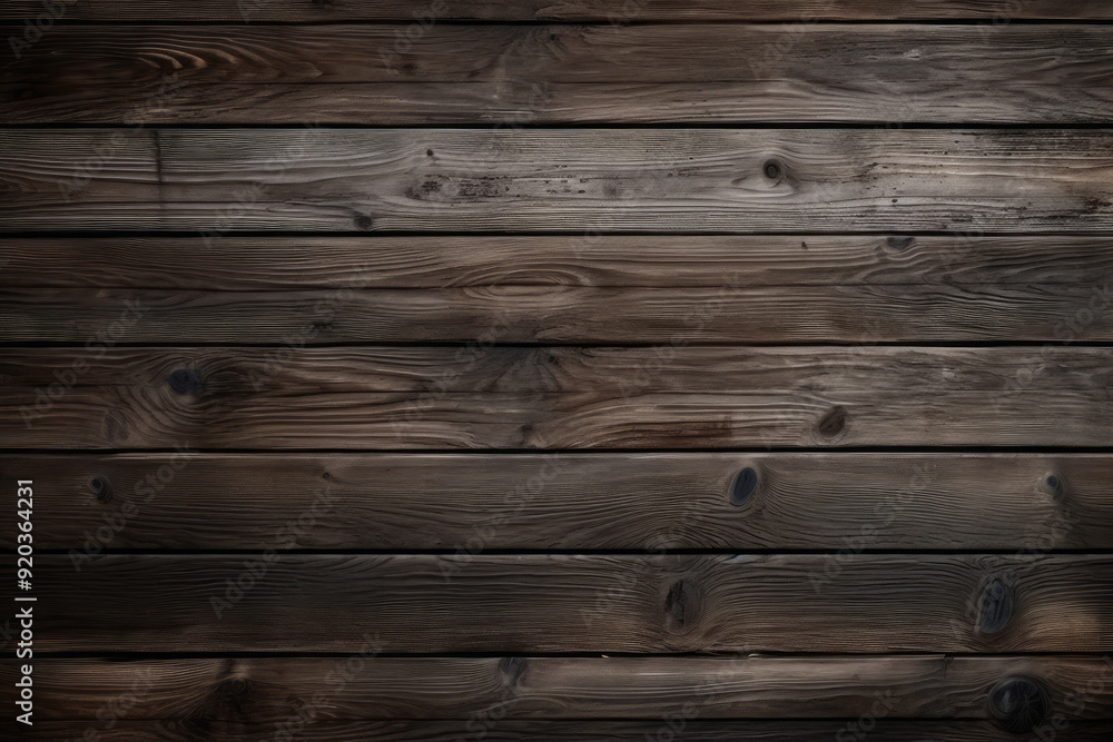 Naklejka premium Processed collage of old rustic dark brown wood planks texture. Background for banner, backdrop