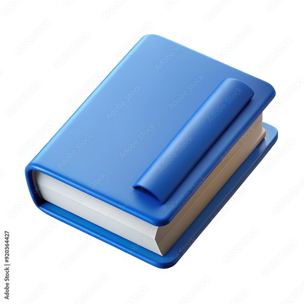 Blue book 3D render icon isolated on white background Blue book 3D render icon isolated on white background