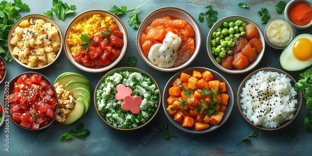 Nutritious Dishes in a Clean Layout, generative ai Nutritious Dishes in a Clean Layout, generative ai
