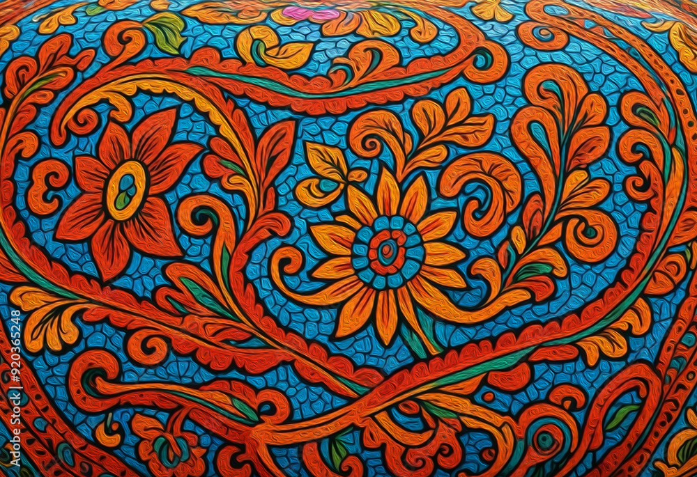 Mexican pattern for printing on wall decorations, covers, leaflets, business cards. Oil paint Mexican pattern for printing on wall decorations, covers, leaflets, business cards. Oil paint