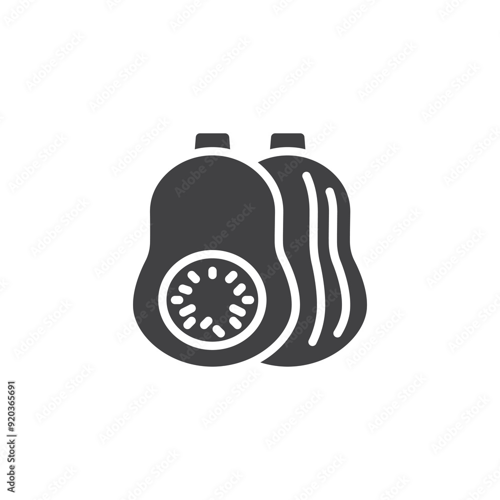 Whole pumpkin and a slice vector icon Whole pumpkin and a slice vector icon