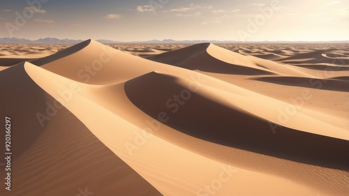 Fototapeta Naklejka Na Ścianę i Meble -  Rolling sand dunes in arid desert