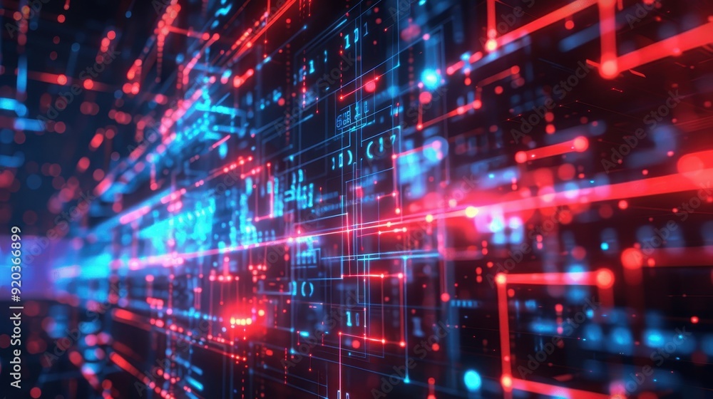Encrypted data stream with binary code overlay, cybersecurity, data protection Encrypted data stream with binary code overlay, cybersecurity, data protection