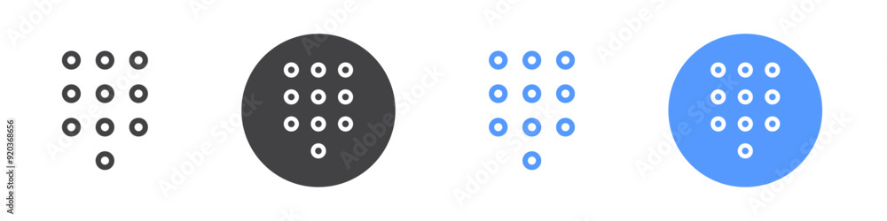 Dialing keypad icon Flat simple outline set Dialing keypad icon Flat simple outline set