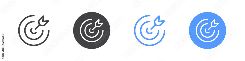 Target icon Flat simple outline set Target icon Flat simple outline set
