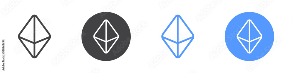 Diamond icon Flat simple outline set Diamond icon Flat simple outline set
