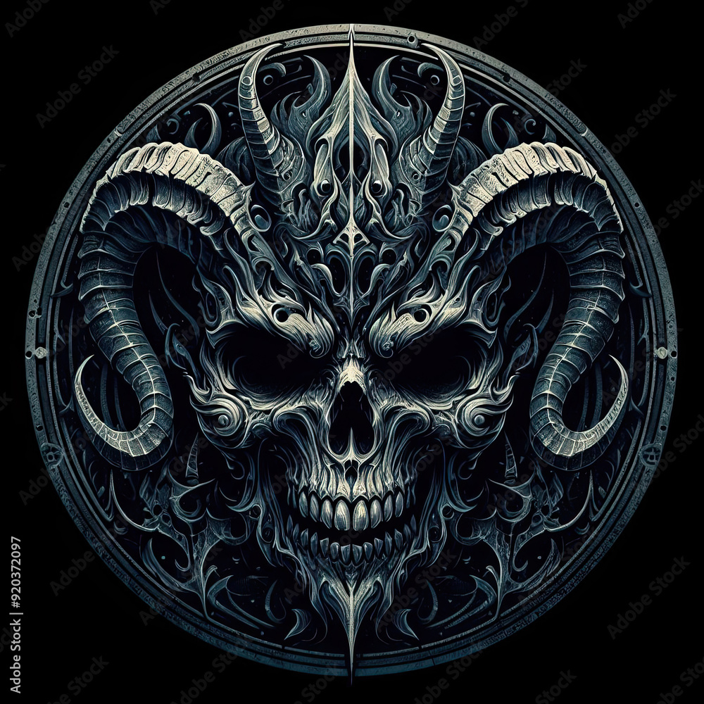 skull of a demon screaming skull with satanic creature faces skull of a demon screaming skull with satanic creature faces