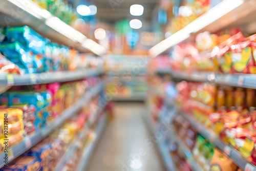 Colorful Aisle of Snacks in a Grocery Store photo