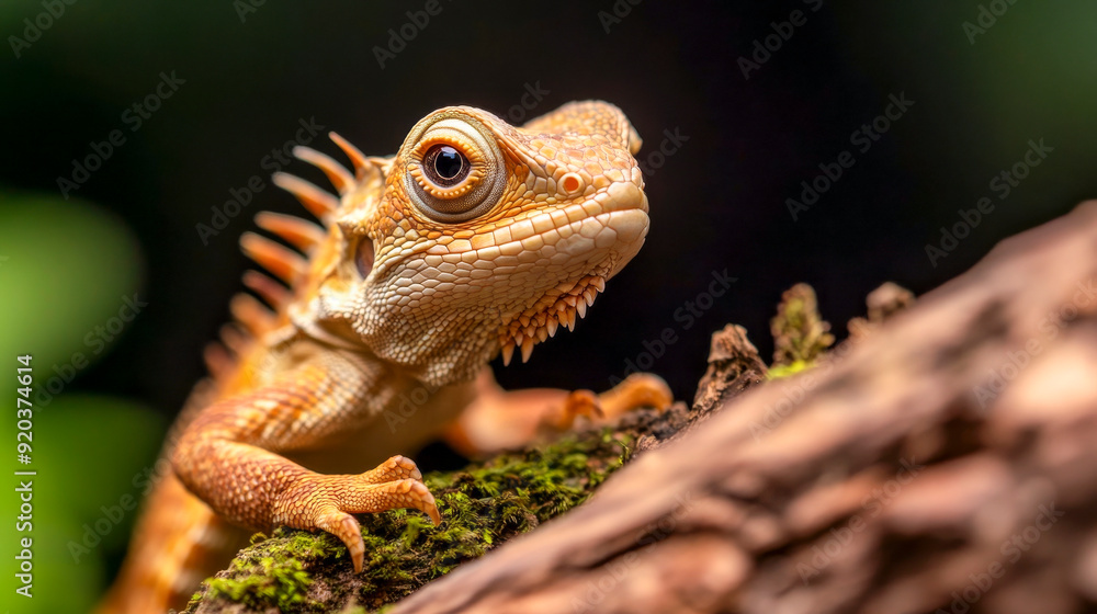 Close-up of a Spiny Lizard on a Branch: A captivating close-up of a spiny lizard perched on a branch, its textured skin and intricate details showcased against a soft, green background. Explore the fa Close-up of a Spiny Lizard on a Branch: A captivating close-up of a spiny lizard perched on a branch, its textured skin and intricate details showcased against a soft, green background. Explore the fa