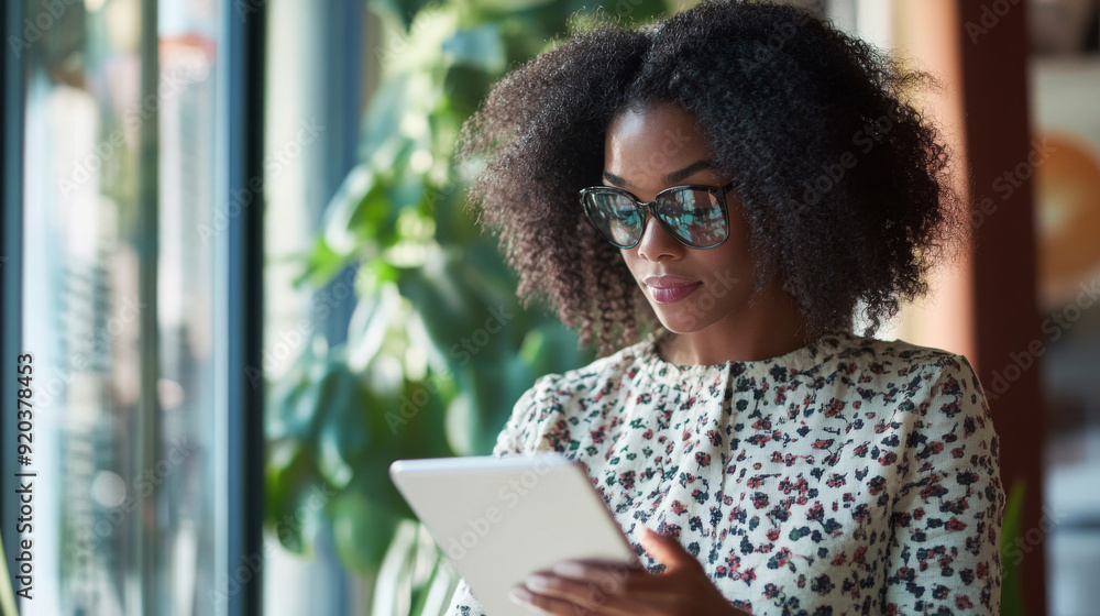 Woman using a tablet to review her 2024 investment portfolio Woman using a tablet to review her 2024 investment portfolio