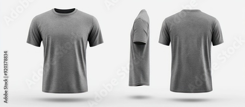 Grey T-Shirt Mockup on White Background