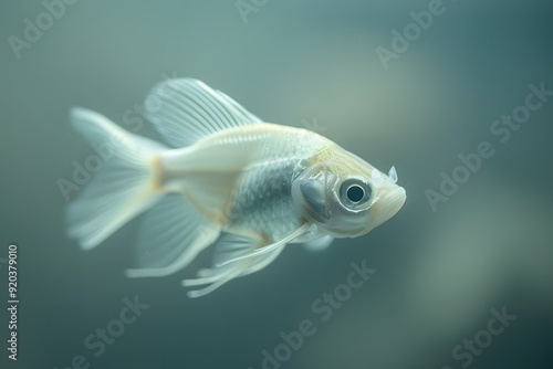 Ethereal Beauty of a Delicate White Fish Swimming Gracefully Underwater