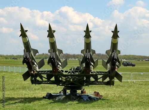 Rocket system Neva, missiles ready to launch to the sky	