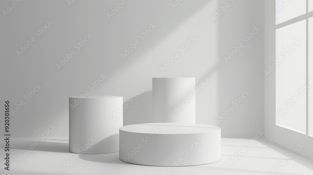 White pedestal for showcasing products White pedestal for showcasing products