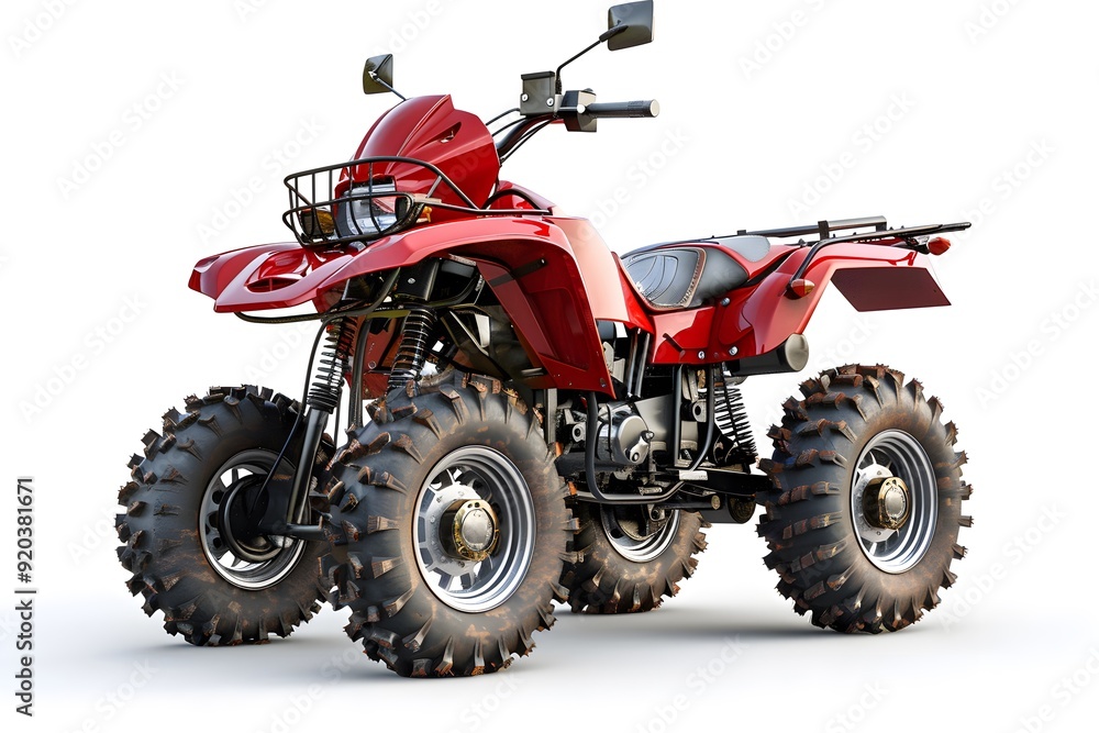 Sleek Red All-Terrain Vehicle Ready for Adventure Sleek Red All-Terrain Vehicle Ready for Adventure
