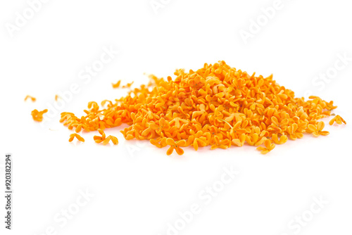 freshly picked osmanthus flowers isolated on a white background 