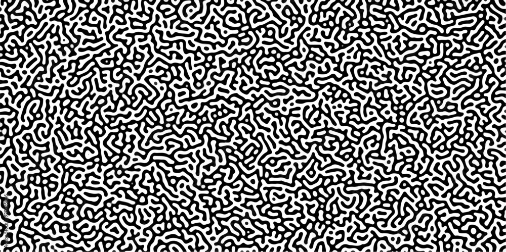 Turing reaction diffusion monochrome seamless pattern with chaotic motion. Linear design with biological shapes. Organic lines in Memphis. abstract truing organic wallpaper background. Turing reaction diffusion monochrome seamless pattern with chaotic motion. Linear design with biological shapes. Organic lines in Memphis. abstract truing organic wallpaper background.
