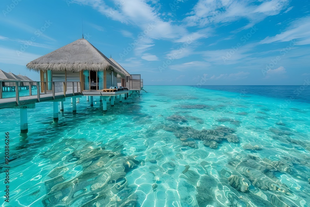 Serene Overwater Bungalow in Crystal Clear Waters of the Maldives Serene Overwater Bungalow in Crystal Clear Waters of the Maldives