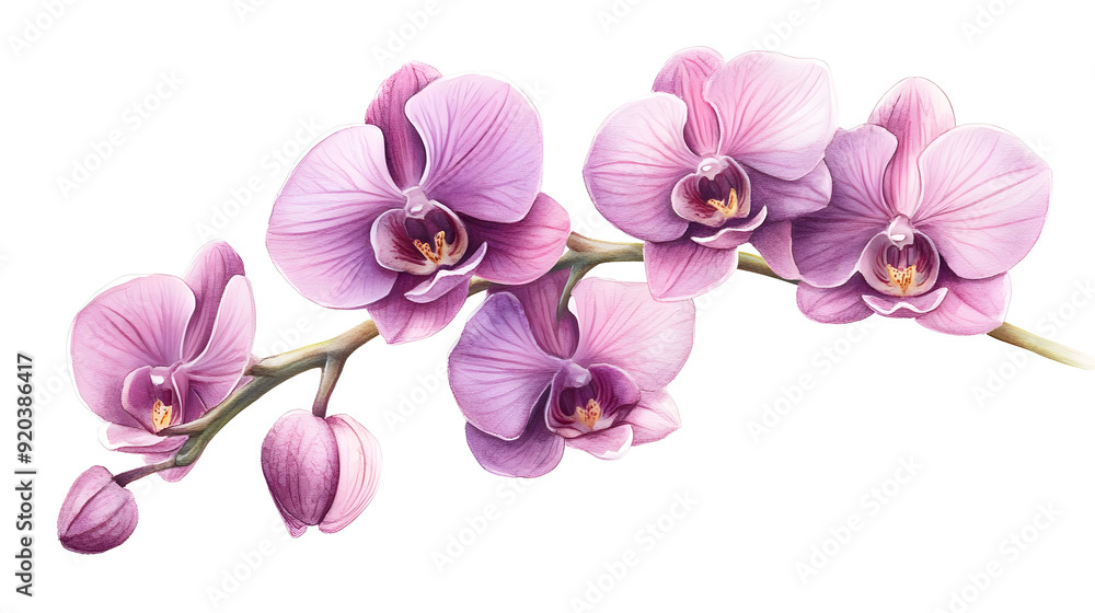 A beautiful illustration of pink orchids showcasing their delicate petals and natural beauty. A beautiful illustration of pink orchids showcasing their delicate petals and natural beauty.