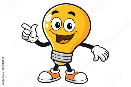 the idea of light bulb cartoon mascot character