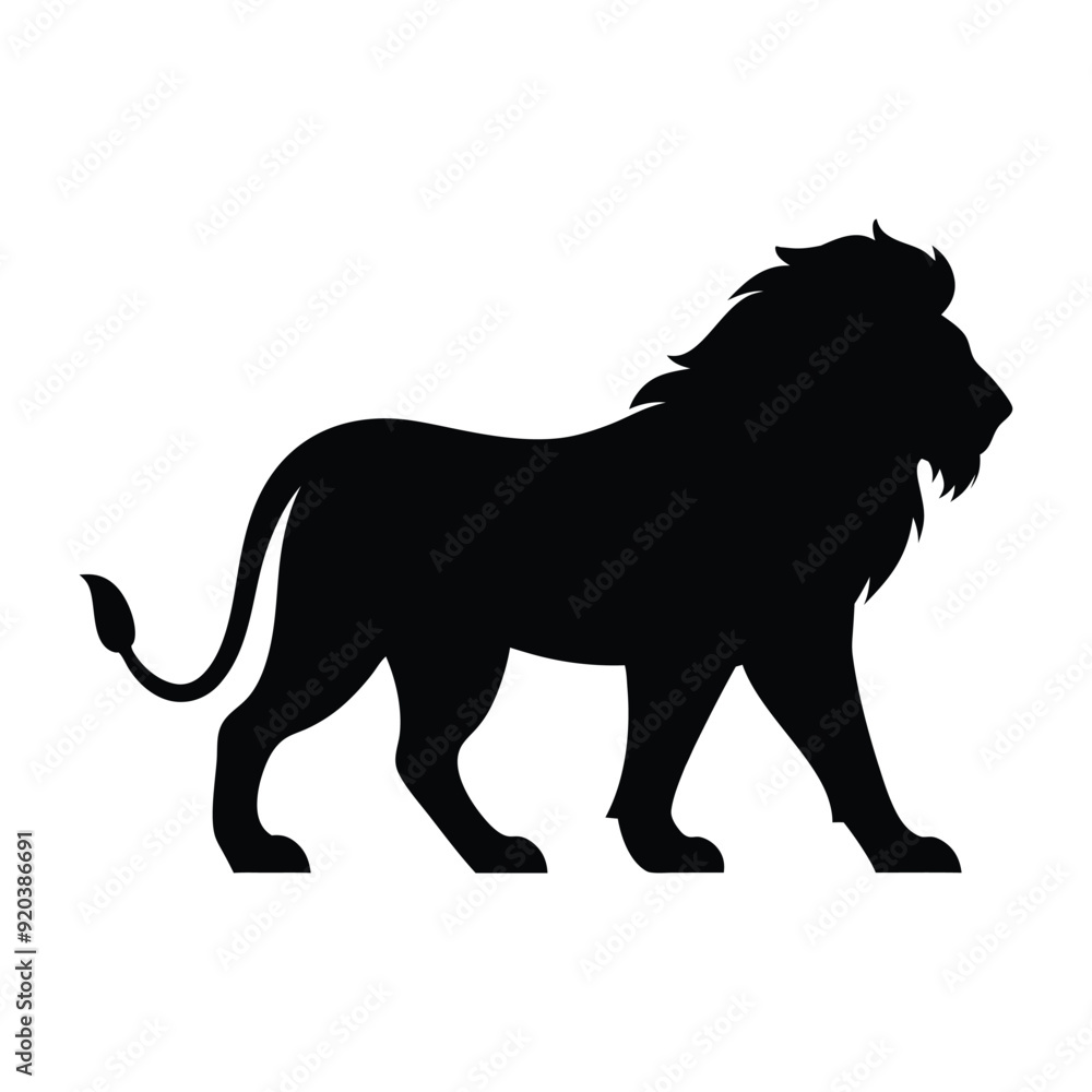 Illustration of Walking Lion silhouette isolated Illustration of Walking Lion silhouette isolated