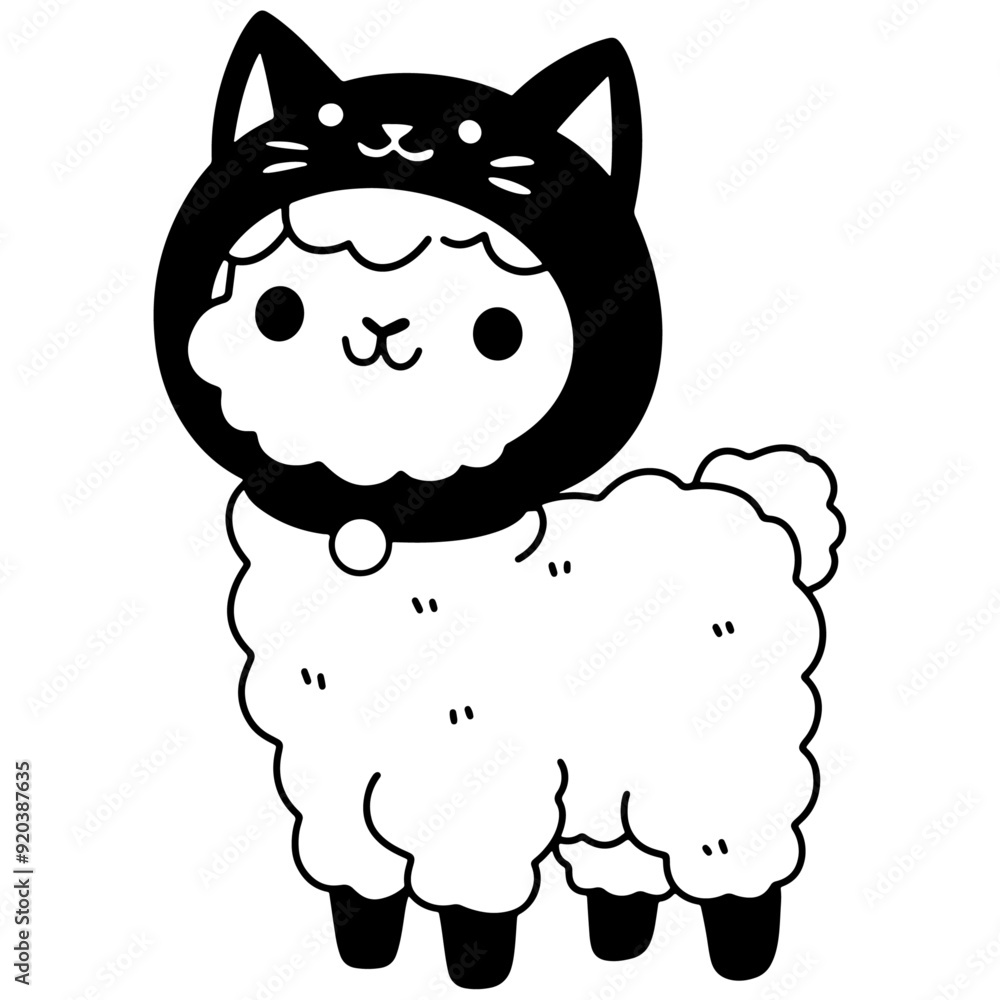 Adorable Alpaca Halloween Illustration Set with Cute Costumes including Ghost, Witch, Bat, and Pumpkin Characters in Vector Format Adorable Alpaca Halloween Illustration Set with Cute Costumes including Ghost, Witch, Bat, and Pumpkin Characters in Vector Format