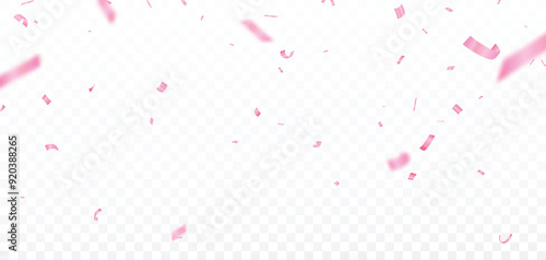 Beautiful pink confetti banner for party and celebration background