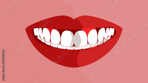 Gum (Periodontal) Disease, flat color illustration