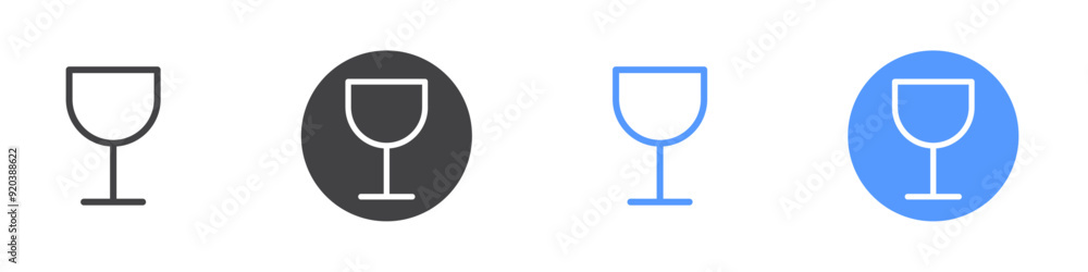Glass icon Flat simple outline set Glass icon Flat simple outline set
