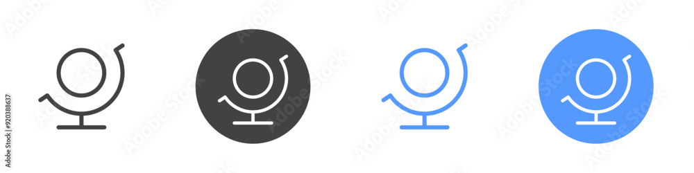 Globe icon Flat simple outline set Globe icon Flat simple outline set